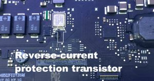 MacBook battery not charging - faulty reverse current protection transistor