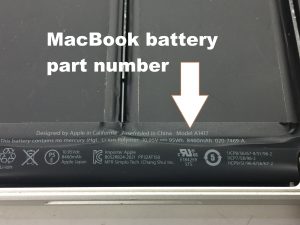 MacBook battery not charging - battery part number